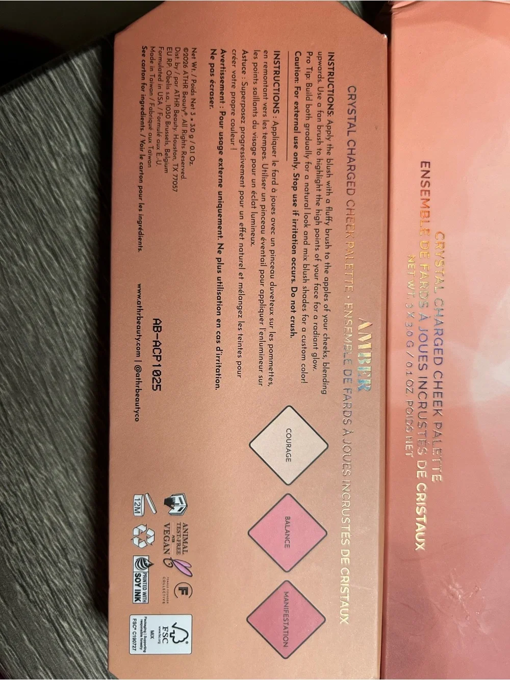 ATHR Beauty Trio Blush & Highlighter Palette — Gold, Peach, Rose